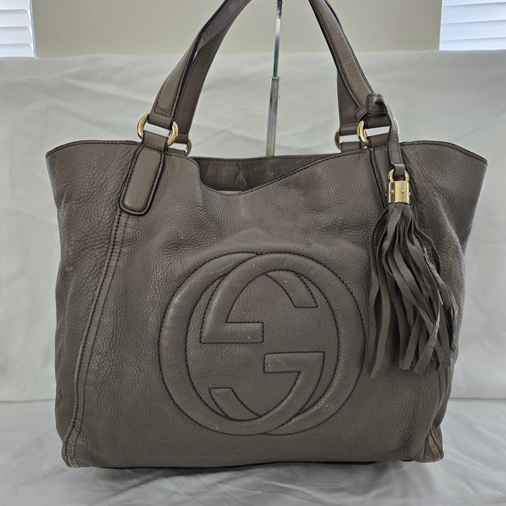 Gucci Brown Leather Tote Bag